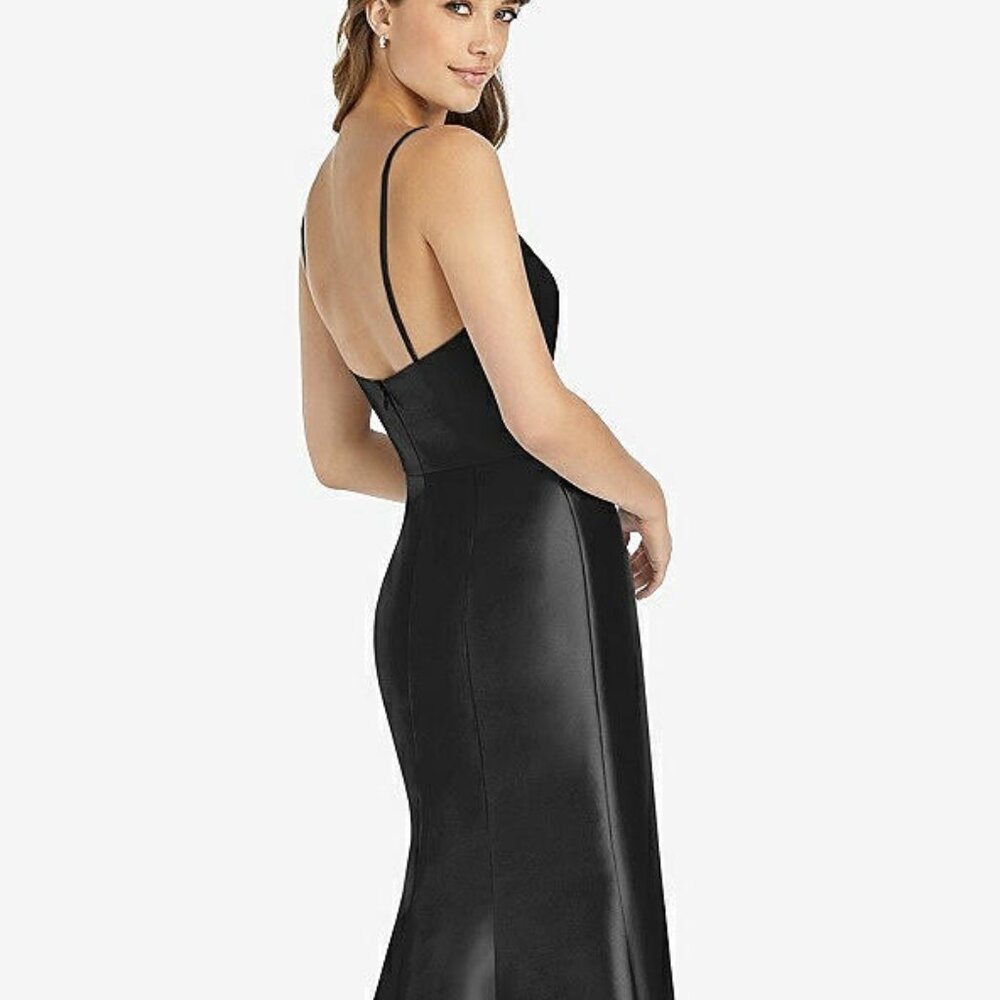 Alfred Sung 758...Maxi Length Spaghetti Strap Mermaid Dress...Black....Sz 4 - Picture 3 of 7